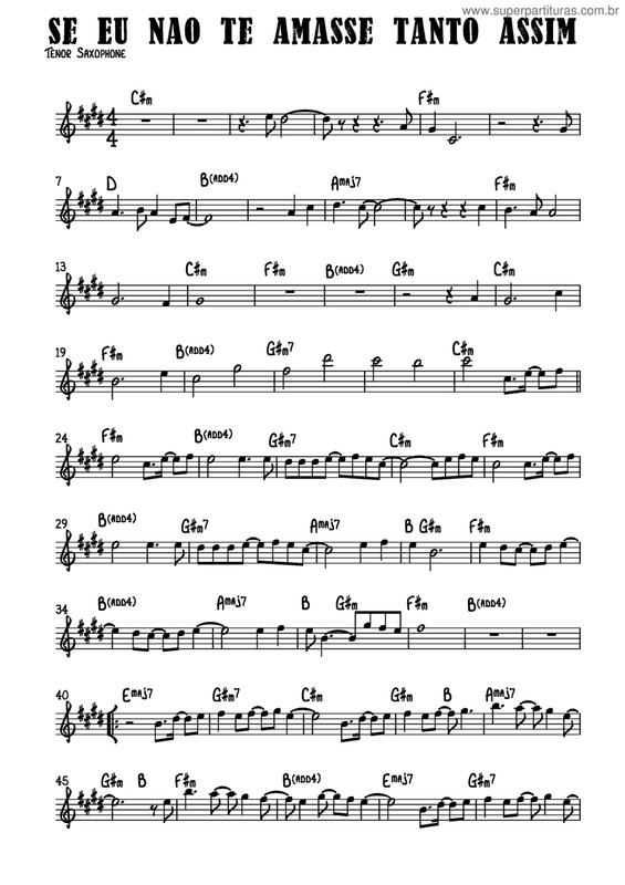 Partitura da música Se Eu Não Te Amasse Tanto Assim v.6