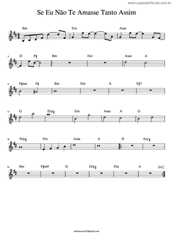 Partitura da música Se Eu Não Te Amasse Tanto Assim v.8