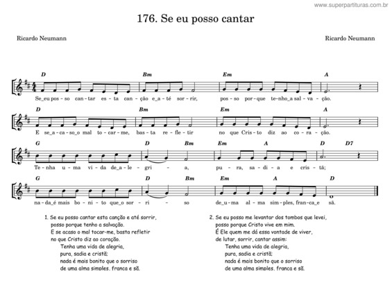 Partitura da música Se Eu Posso Cantar v.2