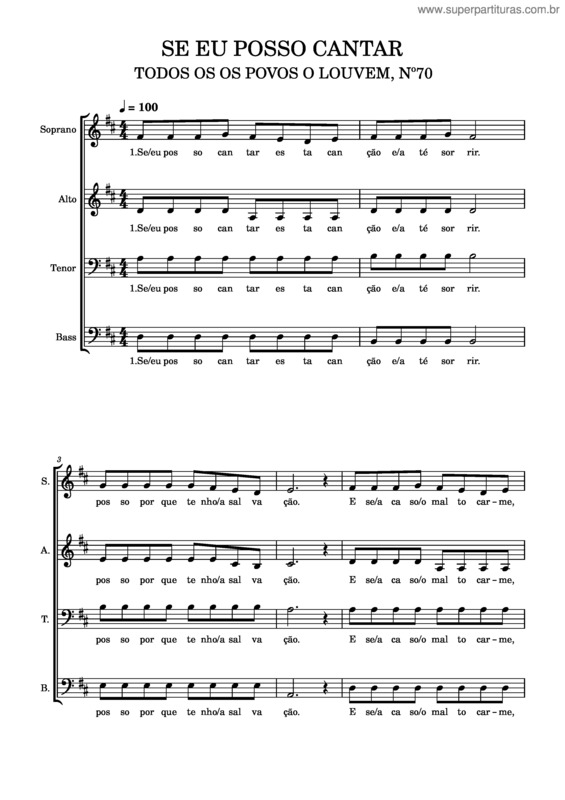 Partitura da música Se Eu Posso Cantar