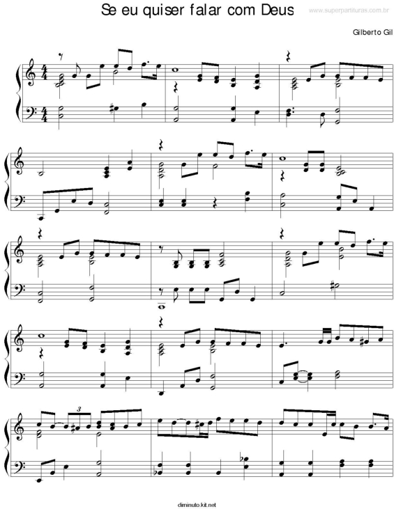 Partitura da música Se Eu Quiser Falar Com Deus v.2