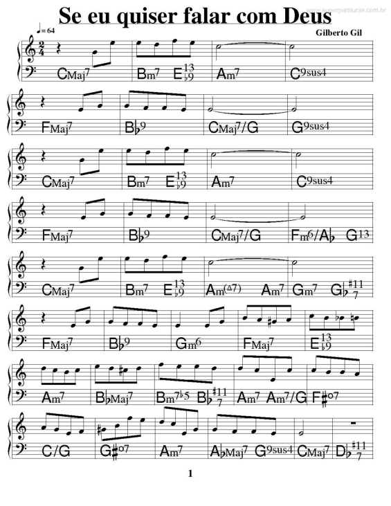 Partitura da música Se Eu Quiser Falar Com Deus v.4