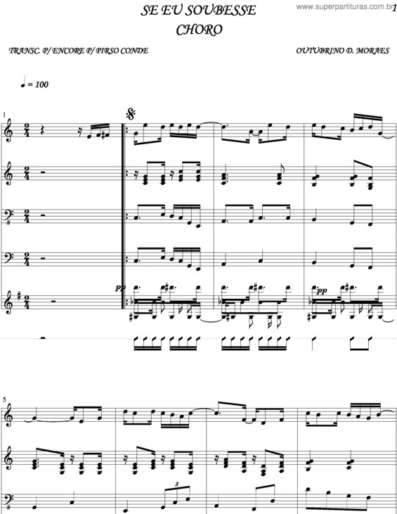 Partitura da música Se Eu Soubesse v.2