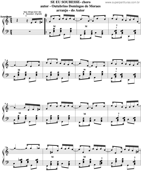 Partitura da música Se Eu Soubesse v.3