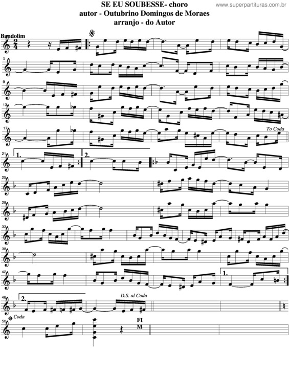 Partitura da música Se Eu Soubesse v.4