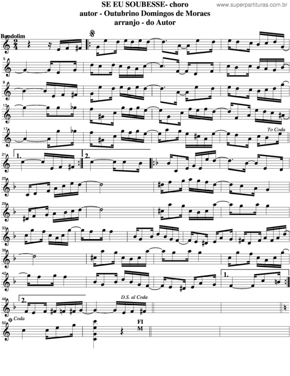 Partitura da música Se Eu Soubesse v.4