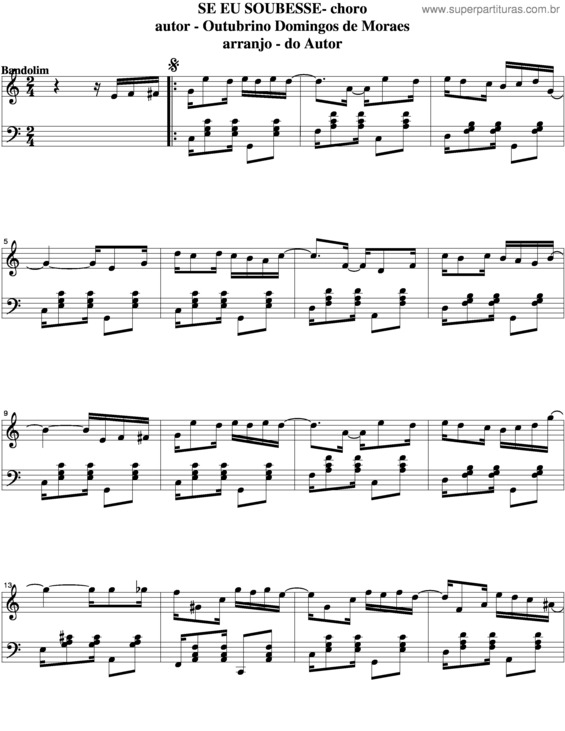 Partitura da música Se Eu Soubesse v.5