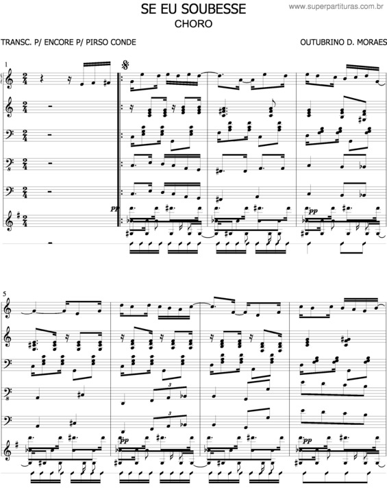 Partitura da música Se Eu Soubesse