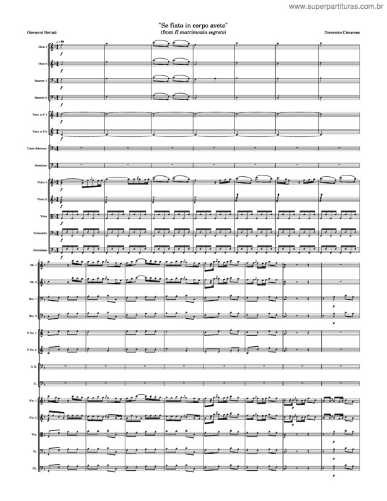 Partitura da música Se Fiato In Corpo Avete