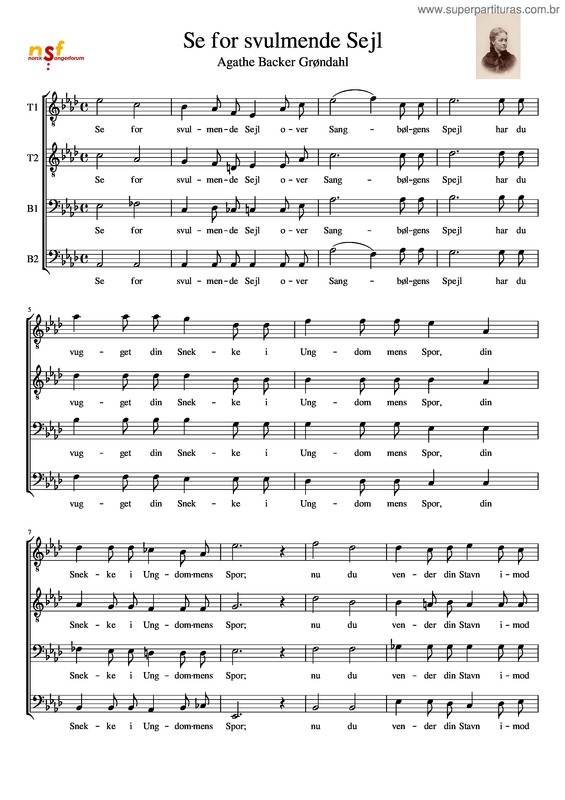 Partitura da música Se For Svulmende Sej