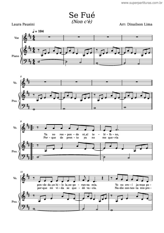 Partitura da música Se Fué