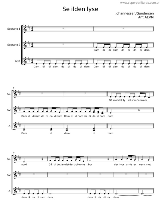 Partitura da música Se Ilden Lyse
