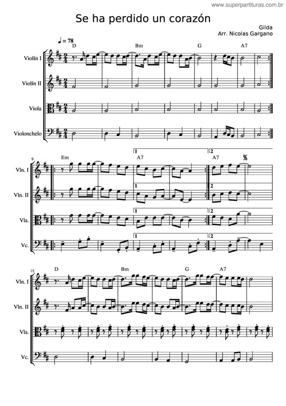 Partitura da música Se Me Ha Perdido Un Corazon – Gilda