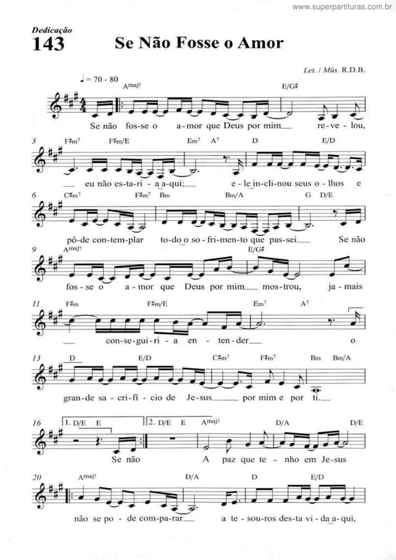 Partitura da música Se Não Fosse O Amor