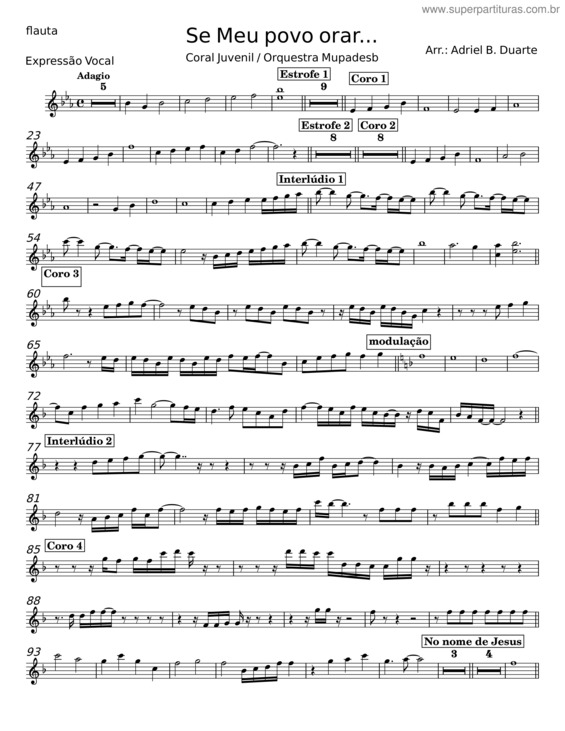 Partitura da música Se O Meu Povo Orar – Sergio Saas v.2
