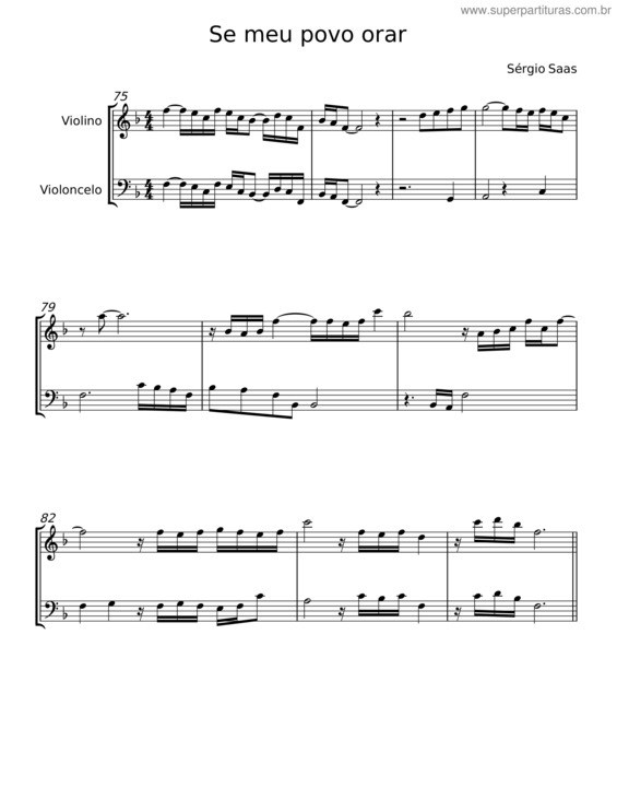 Partitura da música Se O Meu Povo Orar – Sergio Saas