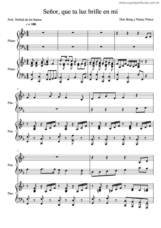 Partitura da música Señor, Que Tu Luz Brille En Mi