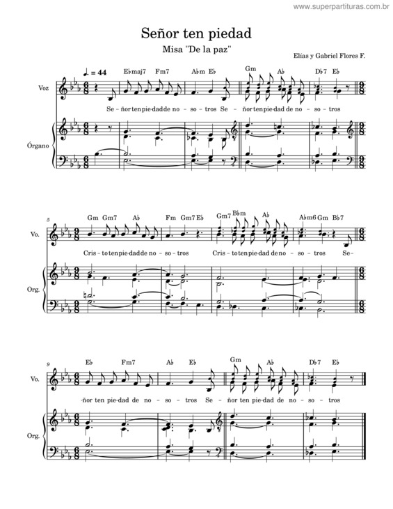 Partitura da música Señor Ten Piedad – Misa De La Paz