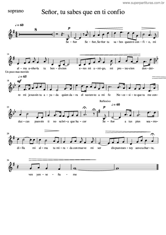 Partitura da música Señor Tu Sabes Que En Ti Confio Soprano v.2