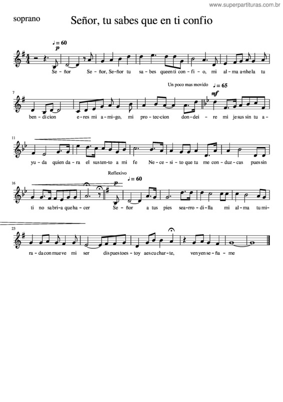 Partitura da música Señor Tu Sabes Que En Ti Confio Soprano v.3