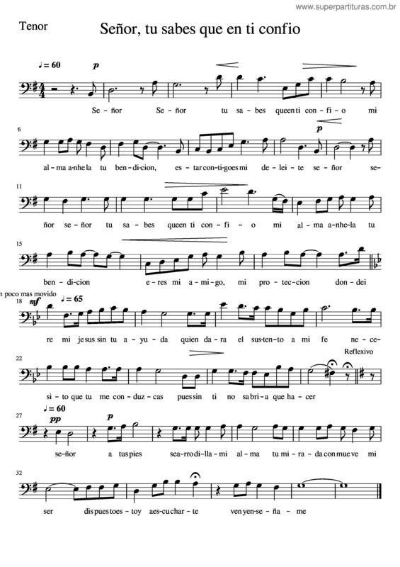 Partitura da música Señor Tu Sabes Que En Ti Confio Tenor