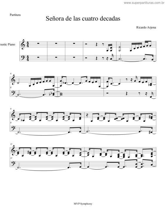 Partitura da música Señora De Las Cuatro Decadas