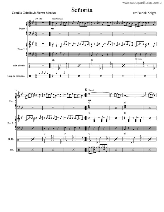 Partitura da música Señorita v.10