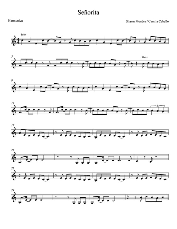 Partitura da música Señorita v.4