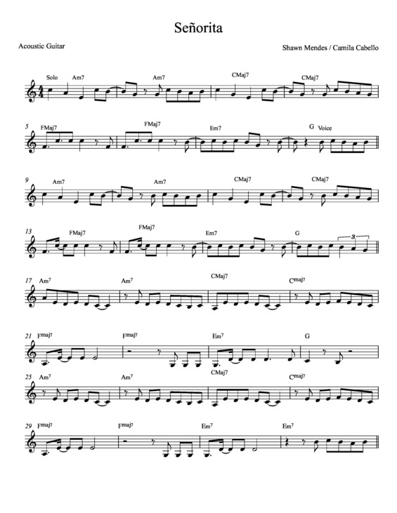 Partitura da música Señorita v.5