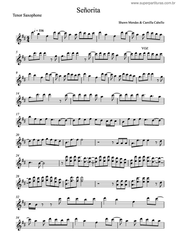 Partitura da música Señorita v.7