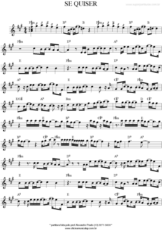 Partitura da música Se Quiser