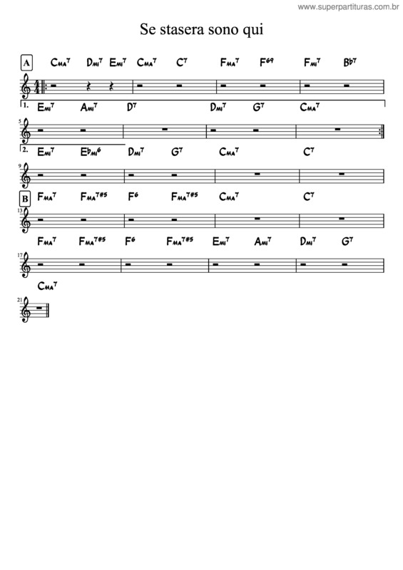 Partitura da música Se Stasera Sono Qui v.2