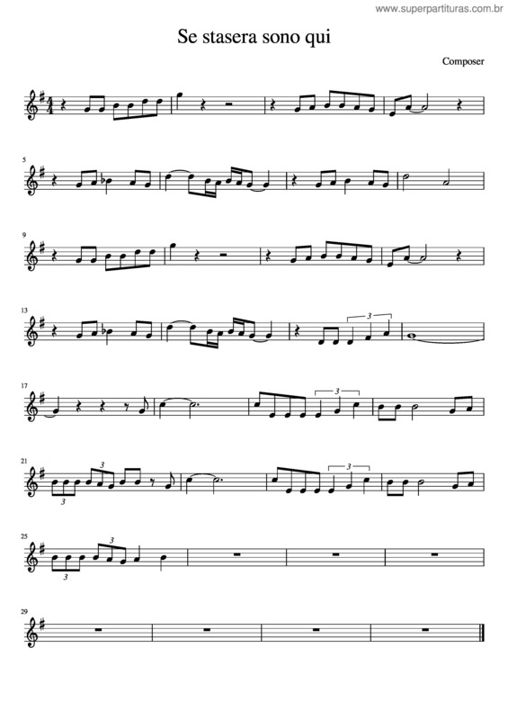 Partitura da música Se Stasera Sono Qui v.3