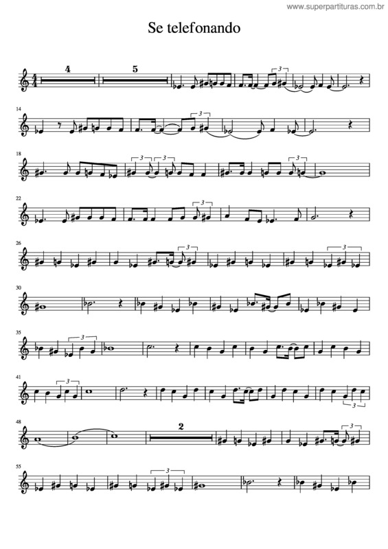 Partitura da música Se Telefonando v.3