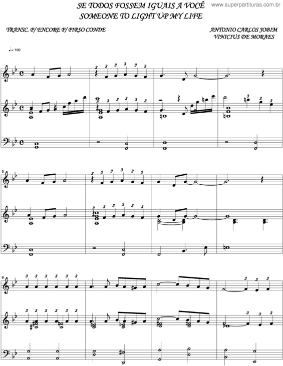 Partitura da música Se Todos Fossem Iguais A Você v.2