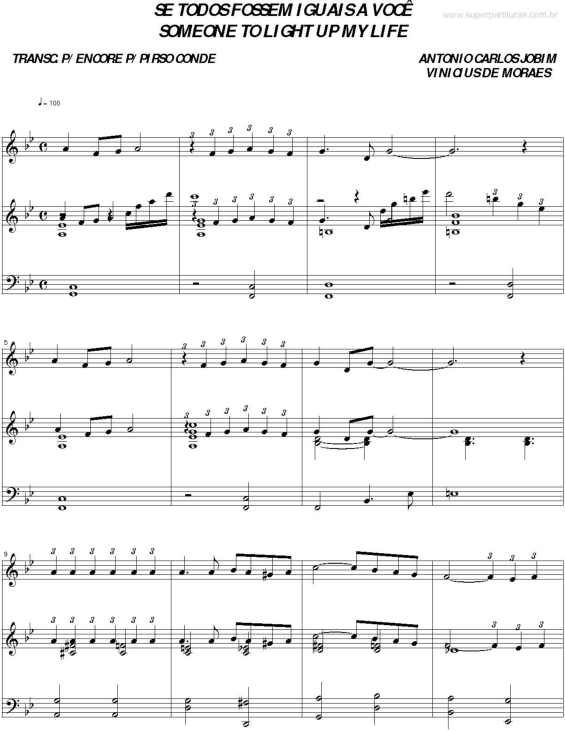 Partitura da música Se Todos Fossem Iguais a Você