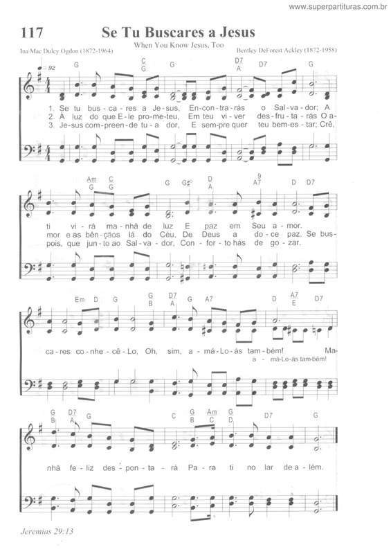 Partitura da música Se Tu Buscares A Jesus v.2