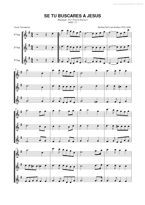 Partitura da música Se Tu Buscares a Jesus