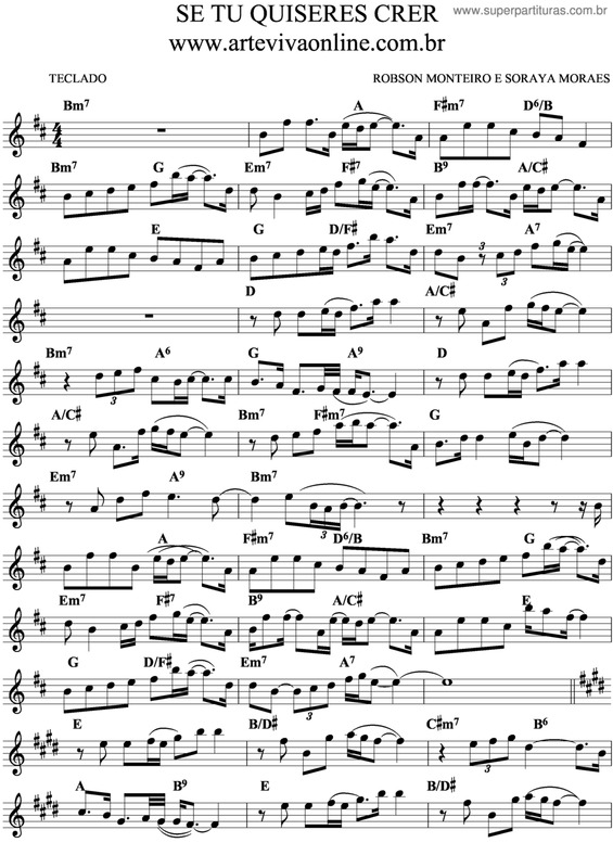 Partitura da música Se Tu Quiseres Crer