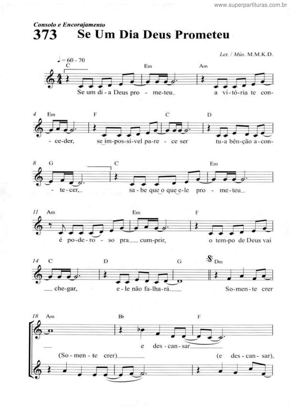 Partitura da música Se Um Dia Deus Prometeu