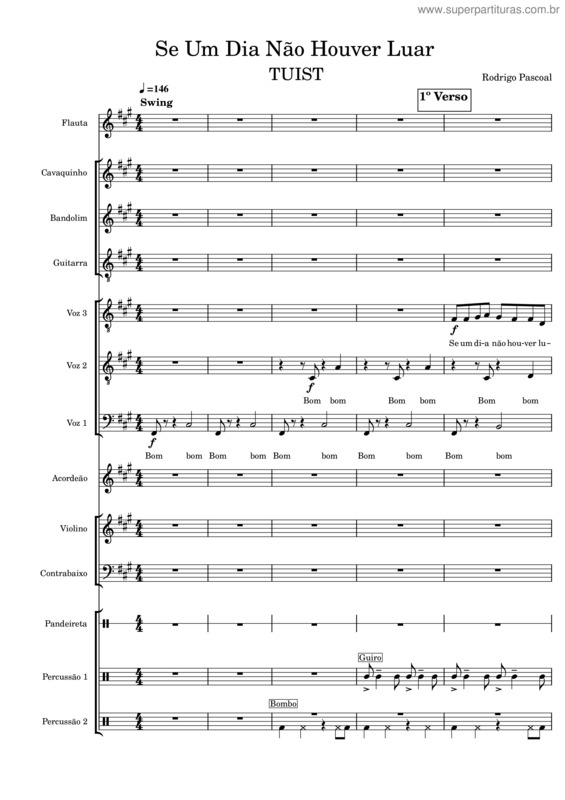 Partitura da música Se Um Dia Não Houver Luar