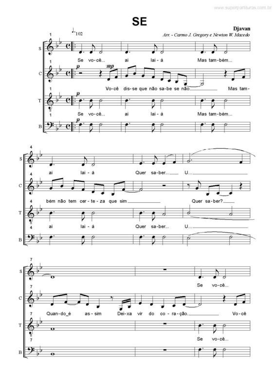 Partitura da música Se v.3