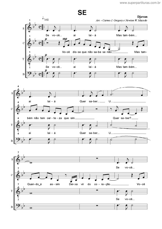 Partitura da música Se v.4