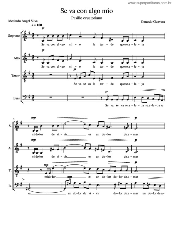 Partitura da música Se Va Con Algo Mío
