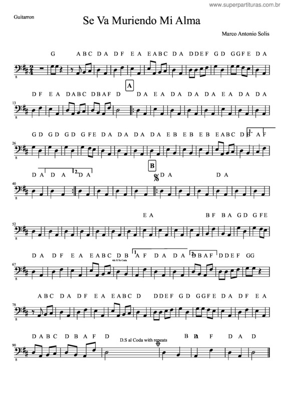 Partitura da música Se Va Muriendo Mi Alma