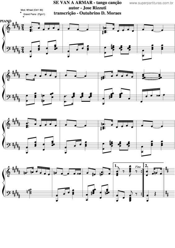 Partitura da música Se Van A Armar