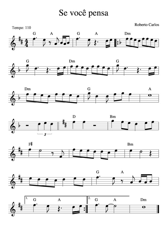 Partitura da música Se Você Pensa 2