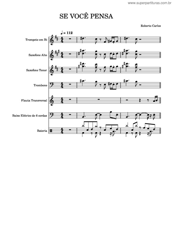 Partitura da música Se Você Pensa Roberto Carlos –