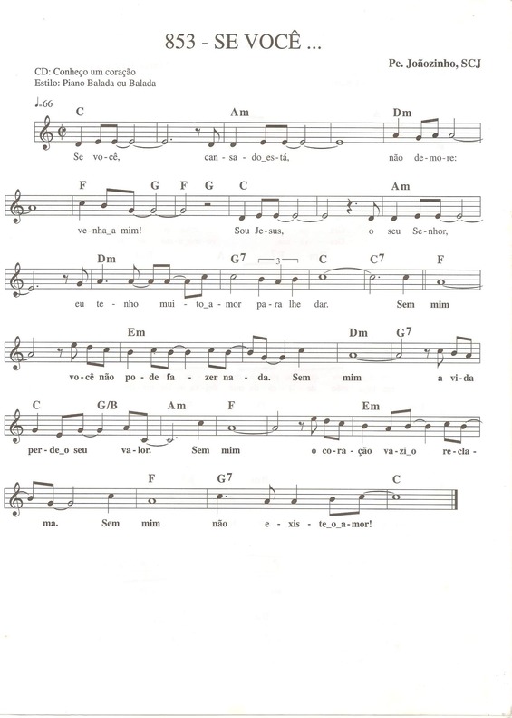 Partitura da música Se Você