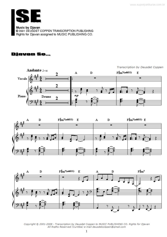 Partitura da música Se